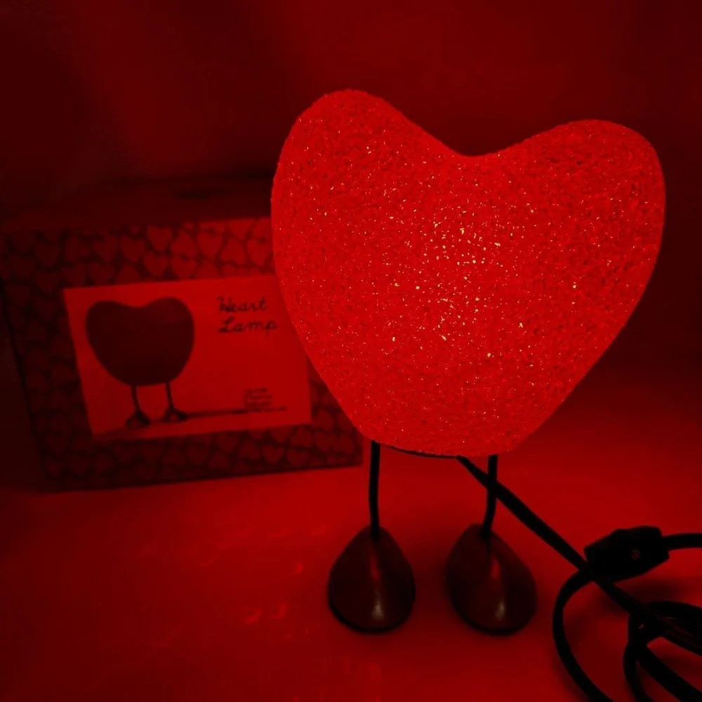 Target 2002 Heart Lamp Red Glitter EVA Y2K Valentine Novelty Mood Light Works
